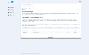 Practice test statistics page